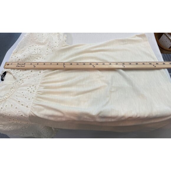 Cure Eyelet Lace Blouse Shirt Cream Womens Size M Romantic - Picture 11 of 11